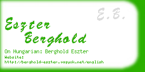 eszter berghold business card